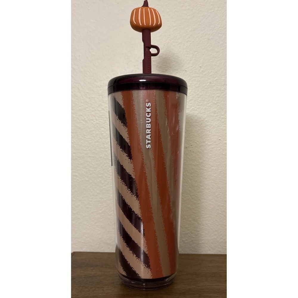 NWT Starbucks Fall Release 2025 Hot/Cold‎ Tumbler w/Pumpkin Topper 24 Oz